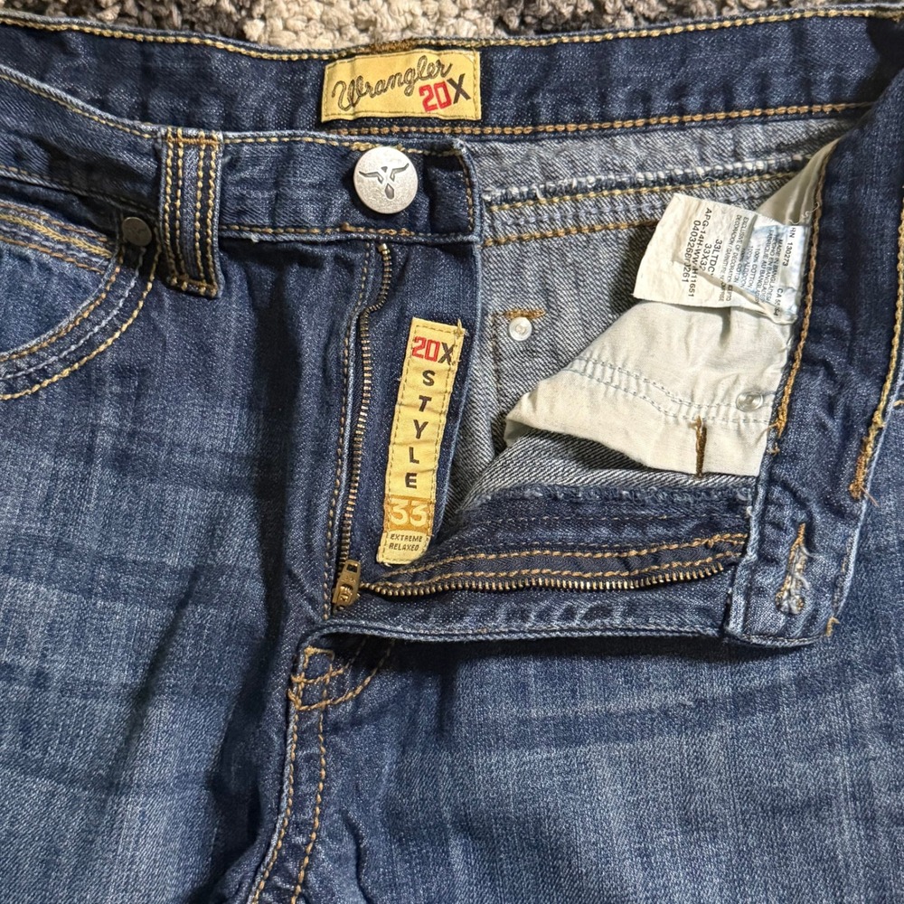 Wrangler 20X Extreme Relaxed Fit Jeans Mens 33x32 Blue Denim 33LTDC